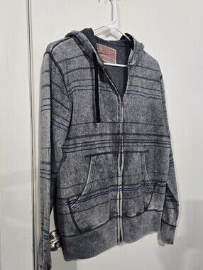 Men's Brooklyn Cloth Gray Striped Hoodie M